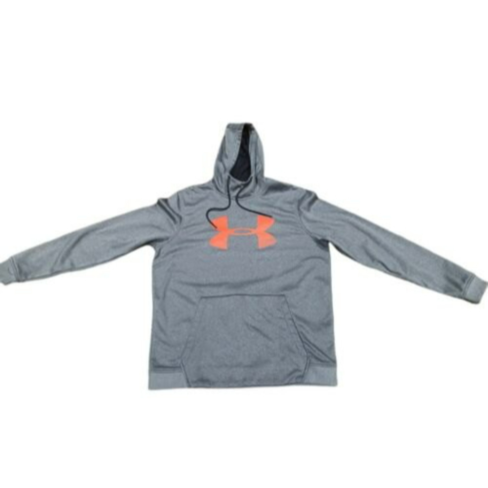 Under Armour Loose Cold Gear Gray and Red Pullover Hoodie Mens Size Large